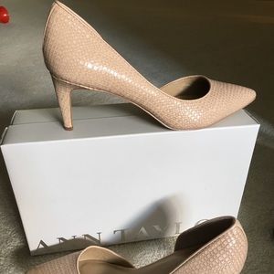 Ann Taylor Mari Dorsey croc embossed high heels